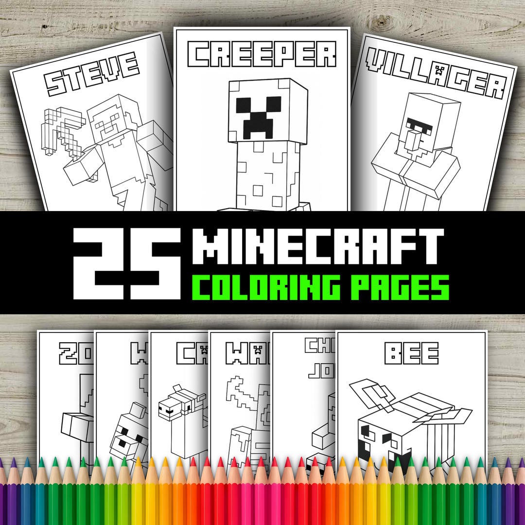 25 Printable Minecraft Coloring Pages for Kids – PDF Digital Download ...