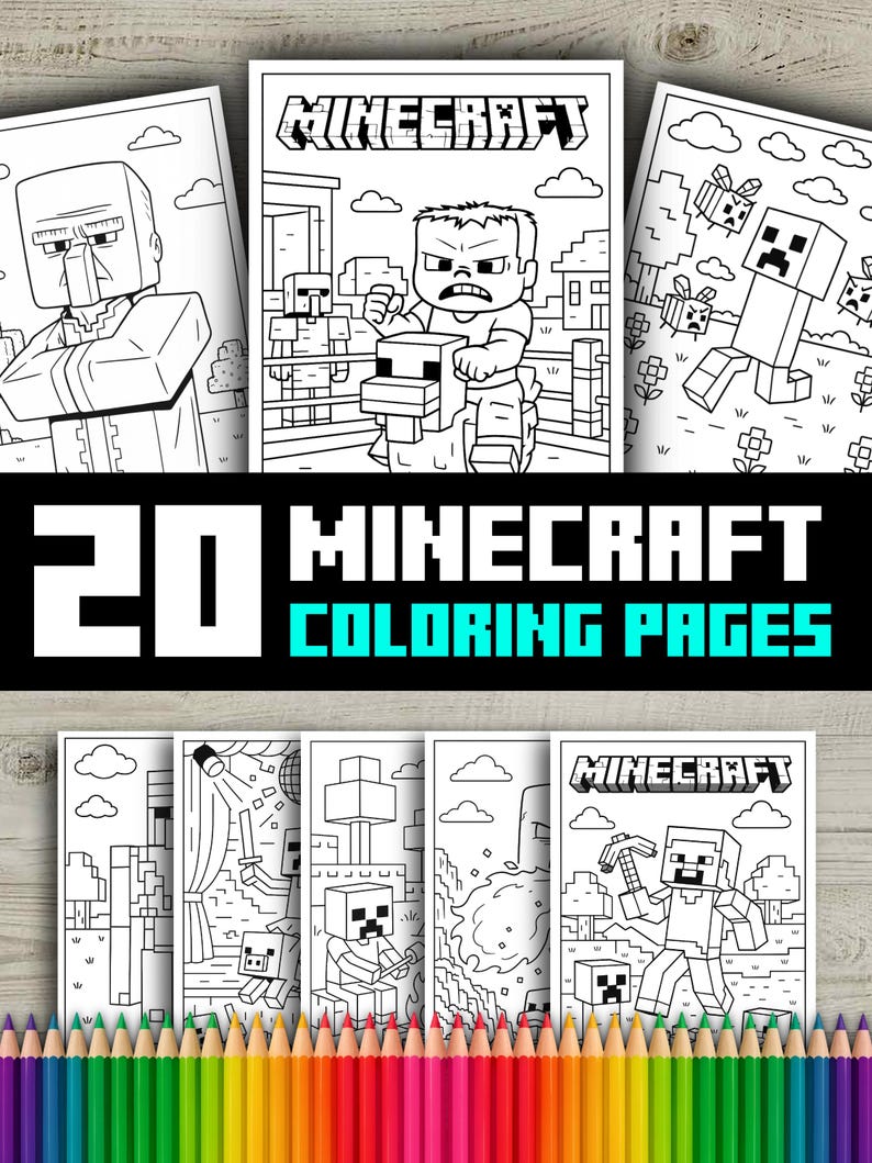 20 Printable Minecraft Coloring Pages for Kids – PDF Digital Download ...