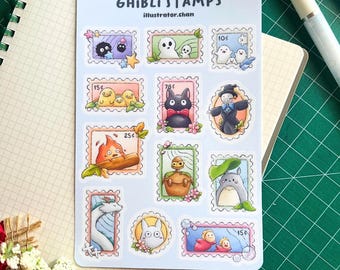 Ghibli Stamps Sticker Sheet | Matte Vinyl