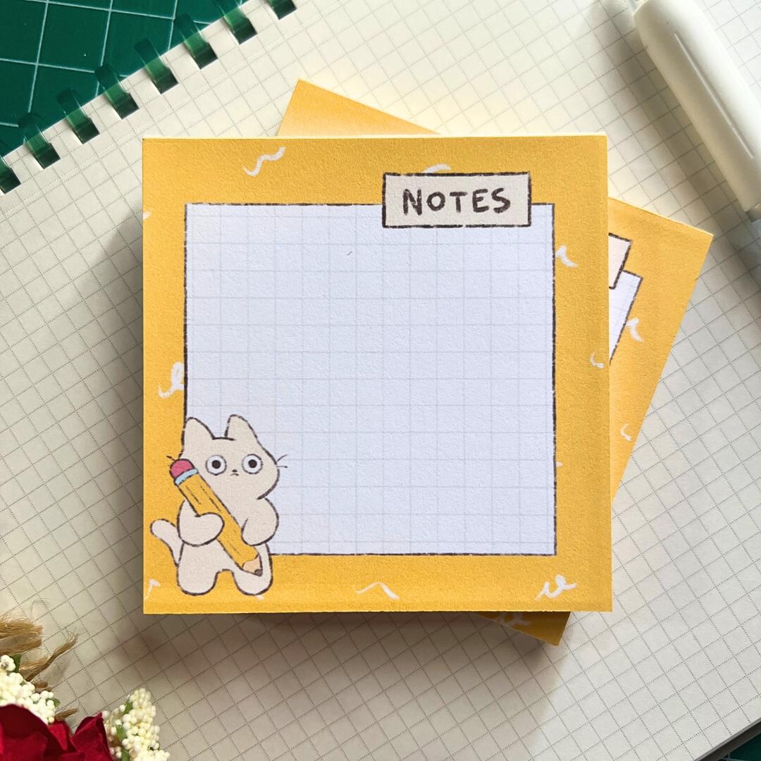 Cat Notes Memo Pad | Cute Sticky Notes (50 Pages) - Etsy