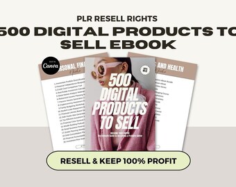 PLR 500+ digitala produktidéer | Ultimat paket med återförsäljningsrättigheter