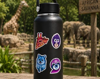 Colorful Animal Faces Sticker Sheets