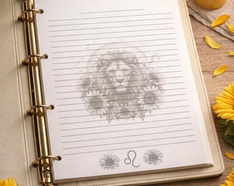 Inserto de diario forrado del zodiaco Leo