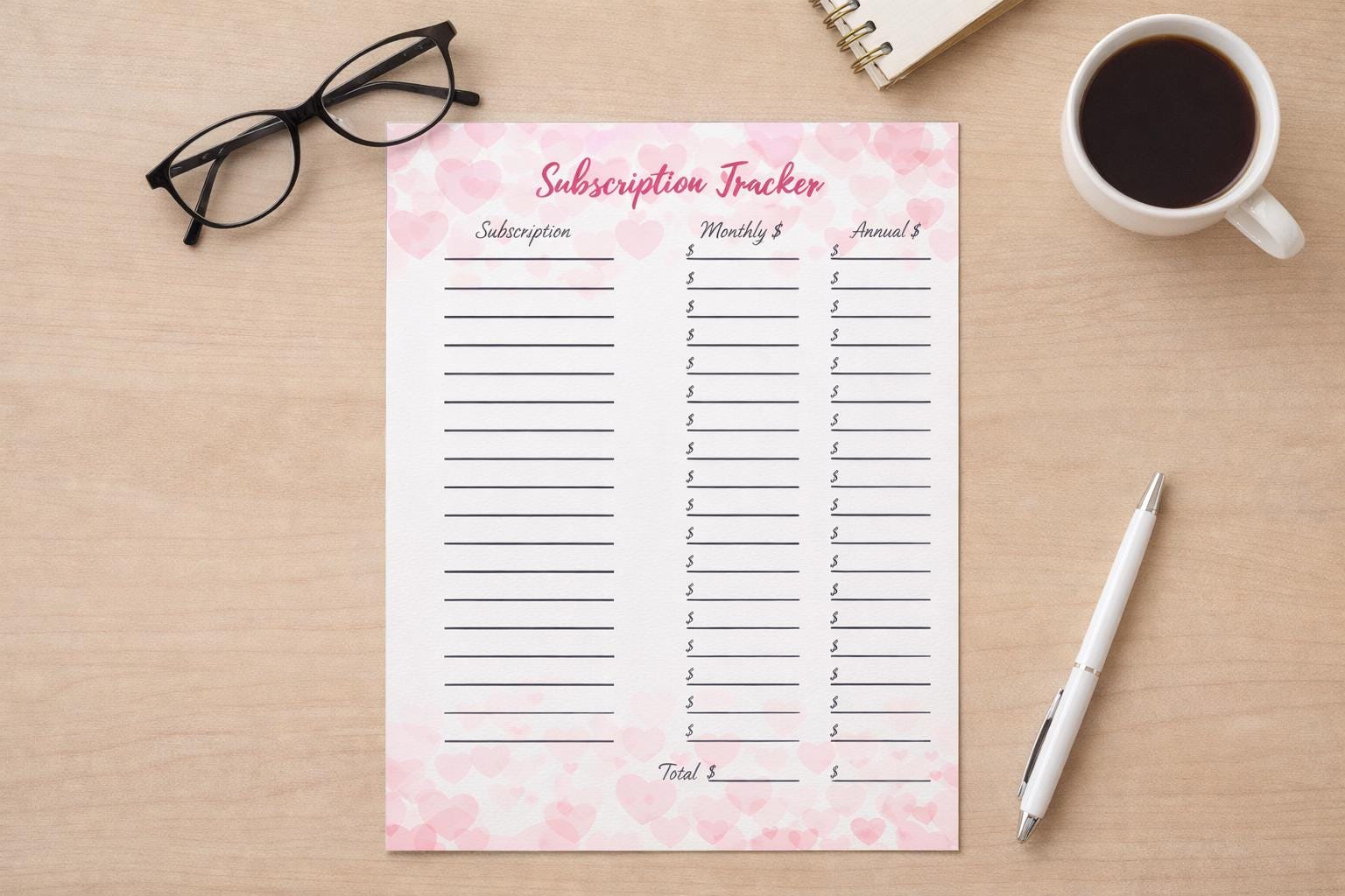 Subscription Tracker Printable | Monthly Bill Checklist | Budget Log ...