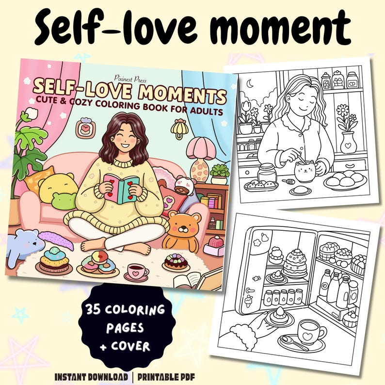 self love self date self care coloring book for women and teen bold and easy cute and comfy relaxation and stress relief