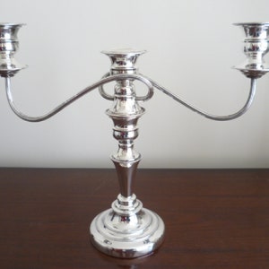 Vintage british made silverplated three-light candelabra
