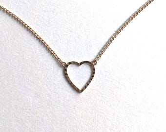 Colgante vintage de corazón de oro de 9 quilates