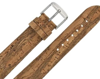 Correa de reloj de corcho marrón claro para hombre, ecológica