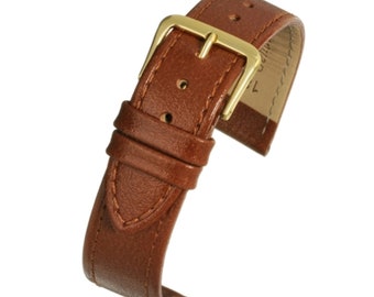 Cinturino Per Orologio In Vera Pelle Di Bufalo Marrone Chiaro