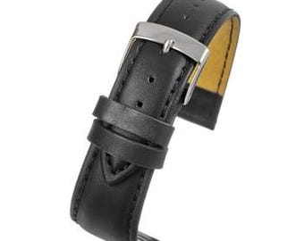 Correa de reloj negra vegana para hombre