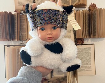 Peluche de cabeza de bebé de toro y vaca molesta de Billy