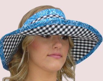PATRONES DE COSTURA: Viseras para el sol con corbatas, estilos ajustados y flexibles, tamaño ajustable, apto para cola de caballo, playa, vacaciones, golf, ecológico