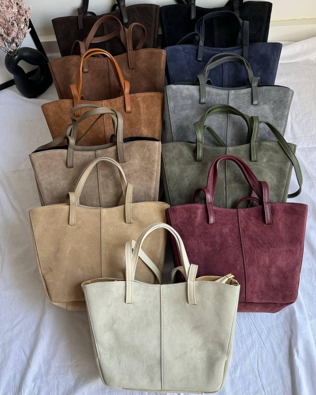 Beige wildleder tasche