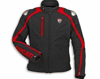 Giacca da moto Ducati Corse Tex C6 – Equipaggiamento protettivo premium per uomo / Tessuto Cordura impermeabile / Protezioni certificate CE per la massima sicurezza