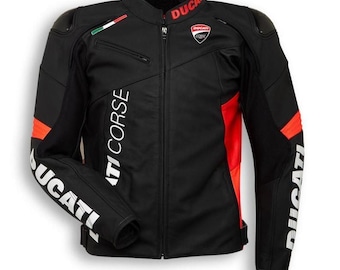 Ducati Racing C6 Leather Jacket – Men’s Premium Biker Gear | Genuine Leather Motorcycle Riding Jacket