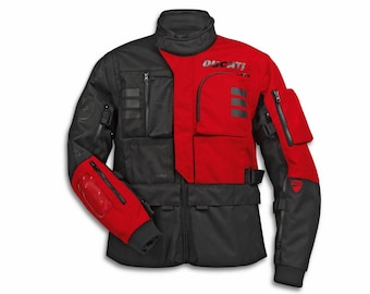 Ducati Explorer 2.0 Red & Black Waterproof Motorcycle Jacket – High-Performance Men’s Touring Gear