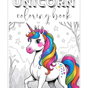 Magical Unicorn Coloring Book | 25 Printable Pages for Kids | Cute Unicorn Coloring Sheets | Instant Digital Download
