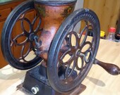 Original 1873 Enterprise Dual quot Dated quot Wheel Coffee Grinder Antique Cast Iron Vintage Farm House Decor Twin Wheel Country Store Mill