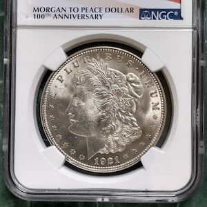 1921 Morgan Silver Dollar NGC Graded MS63