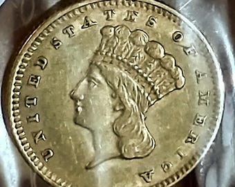 1856 Slant 5 One Dollar Gold Princess BASSA TIRATURA