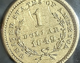 1849 Primo anno di conio del Cornet d'oro da un dollaro: il primo dollaro d'oro coniato negli Stati Uniti.