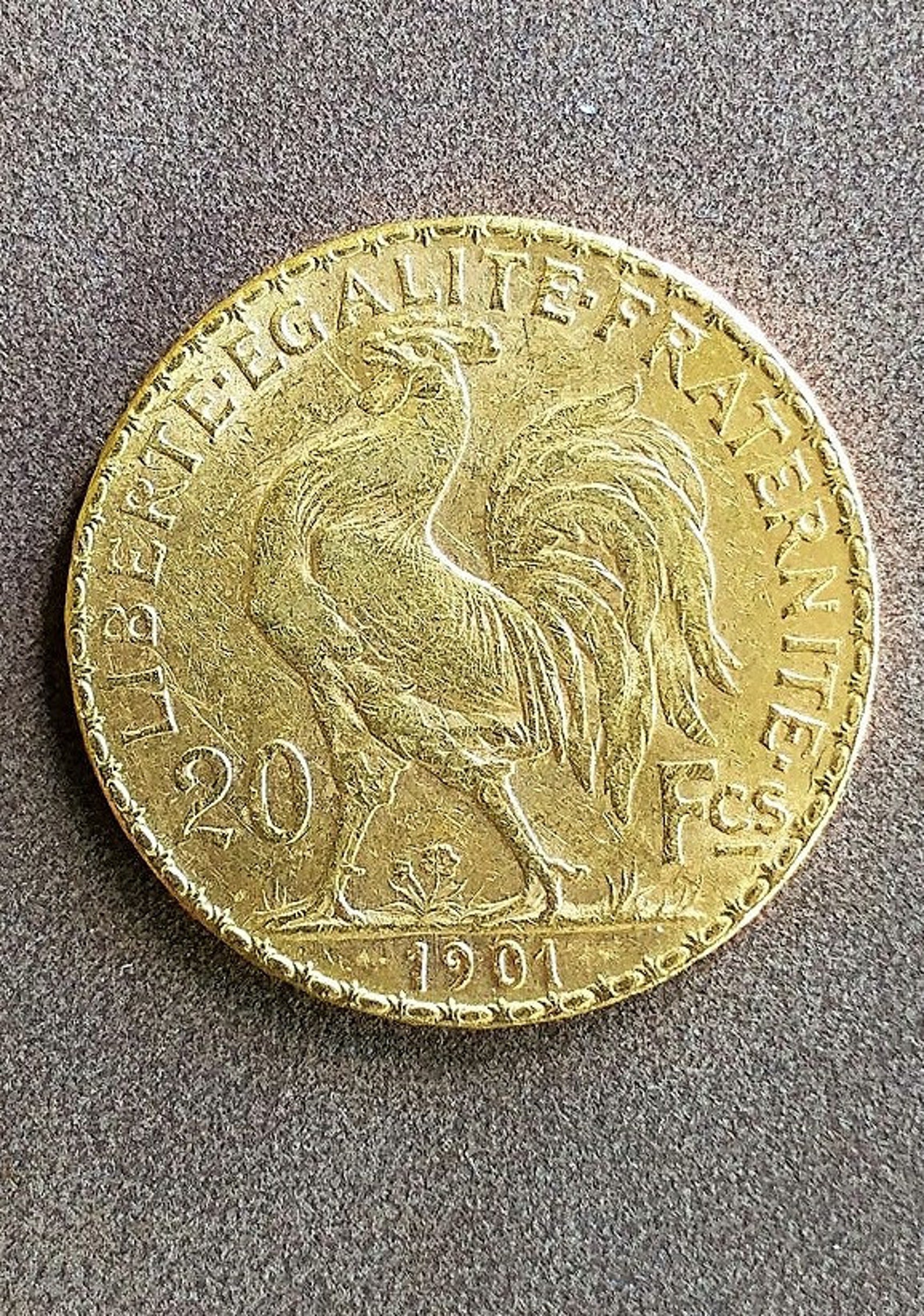 1901 20 Franc Gold Rooster 90% Gold Coin BU Condition - Etsy