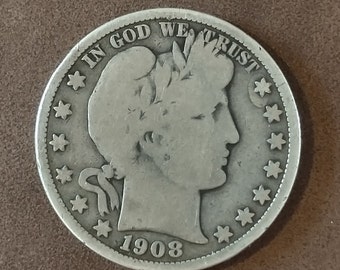 1908 O Barber Half Dollar