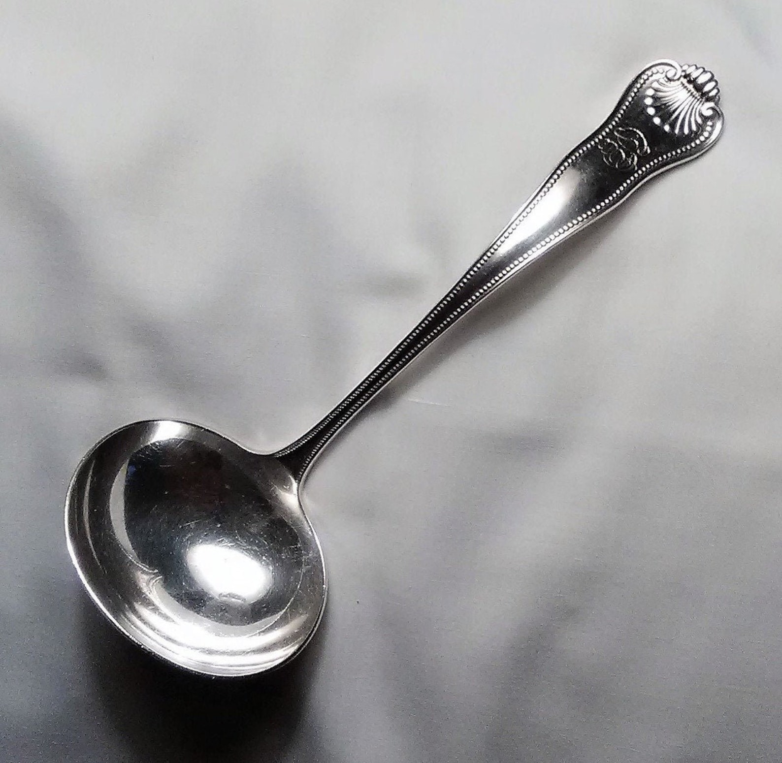 Heavy Solid Sterling Silver Gravy Ladle with Oval Shape Bowl Etsy