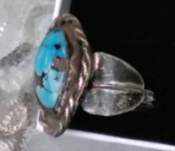 Navajo Sterling's Silver Ring with Nevada Turquoi… - image 2