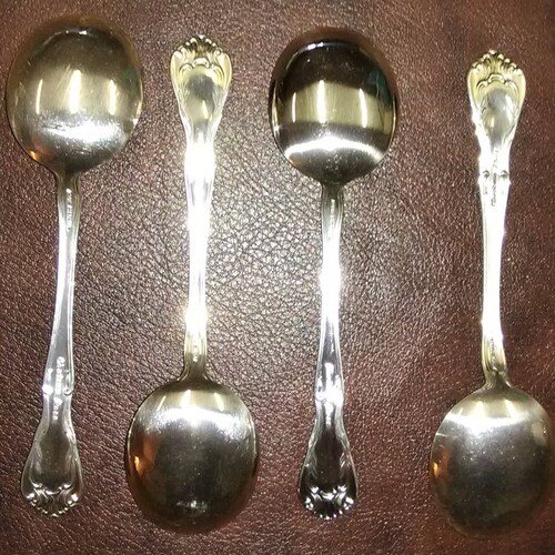 Alvin Antique Sterling Silver Soup Spoon in Chateau Rose shops Pattern 6 1/4 inches