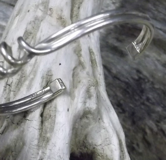 Attractive Solid Sterling Silver Wire Cuff Bracel… - image 3