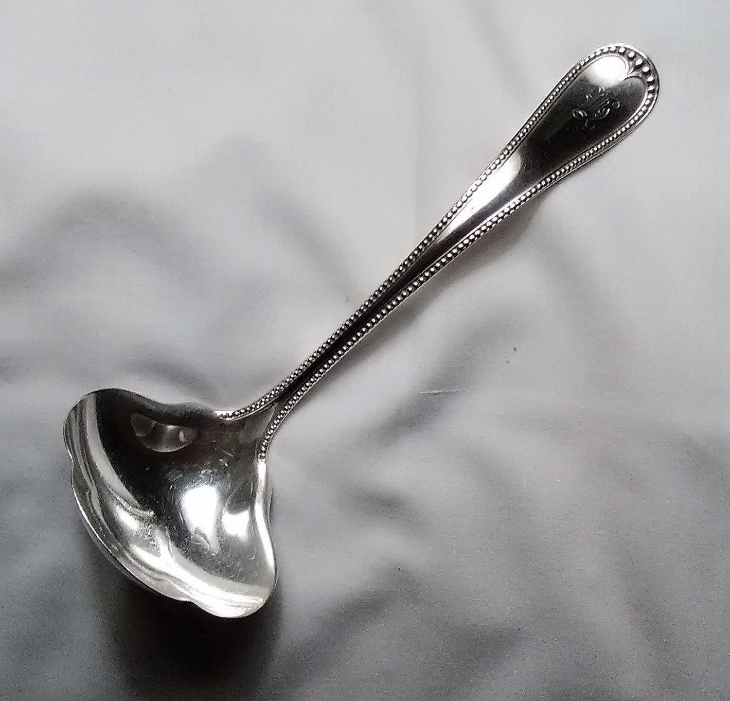 Heavy Solid Sterling Silver Gravy Ladle With Oval Shape Bowl Etsy