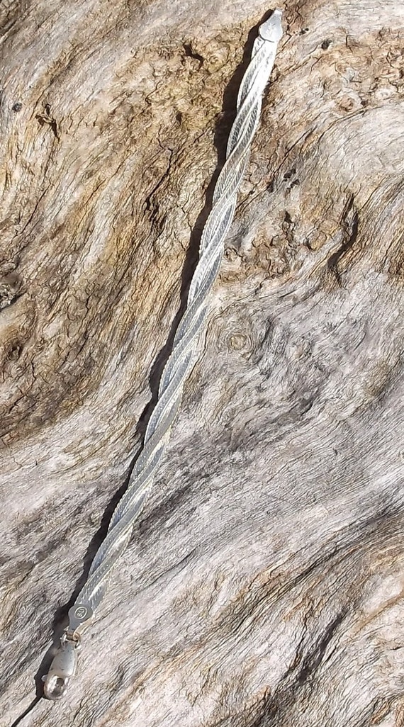 Solid Sterling Silver Braided Herringbone Bracelet - image 1