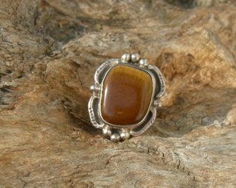 Sterling Silver and Tiger Eye Ring size 6