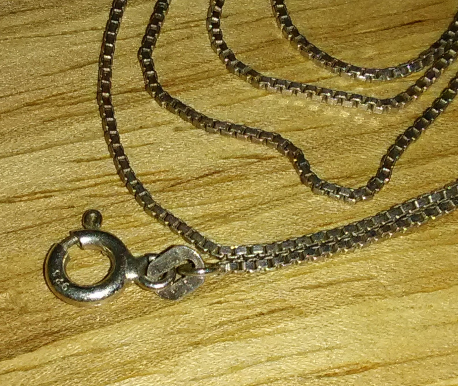 NEW 20 Solid Sterling Silver Box Chain Necklace 1 Mm Etsy