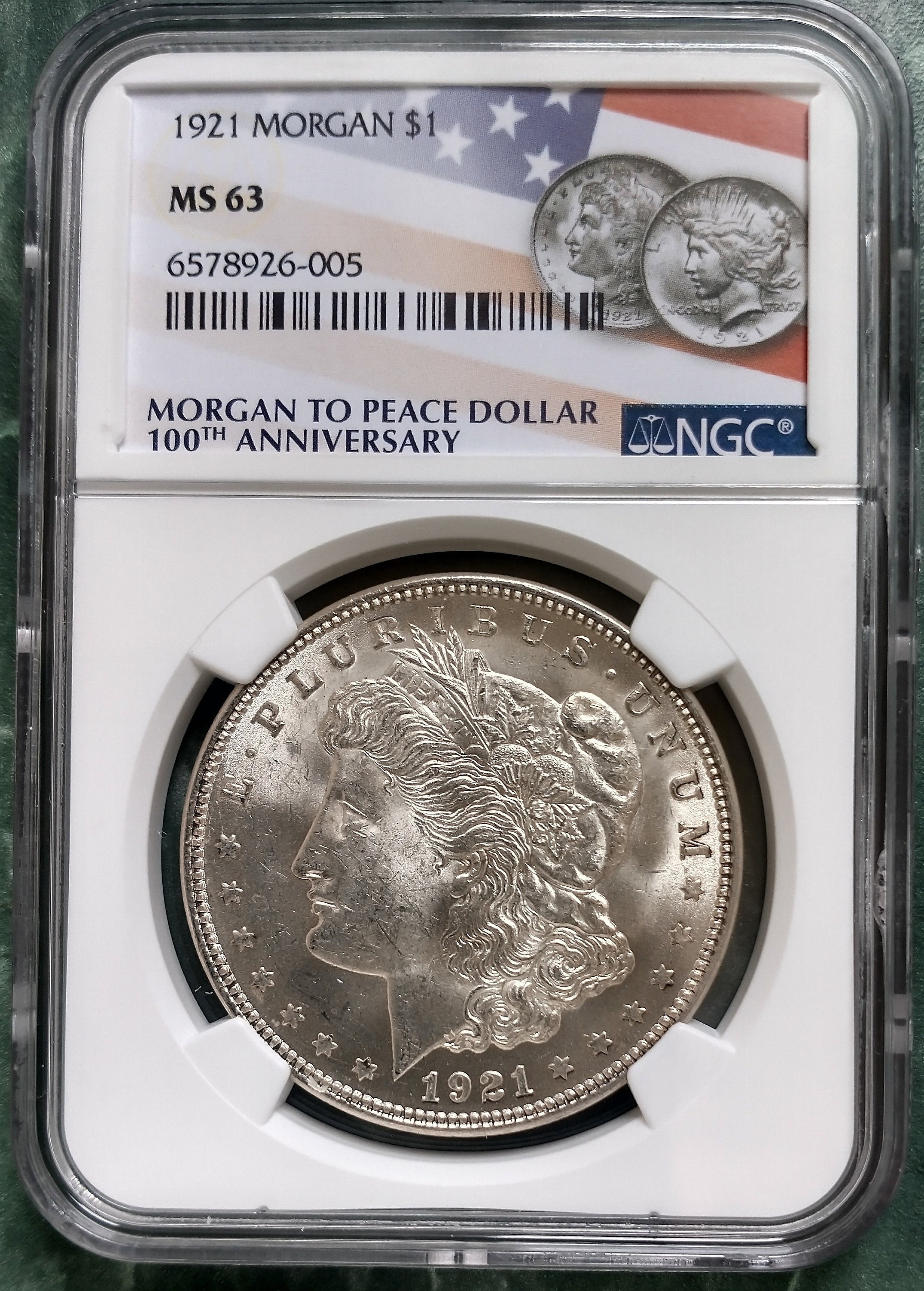 1921 Morgan Silver Dollar NGC Graded MS63 - Etsy