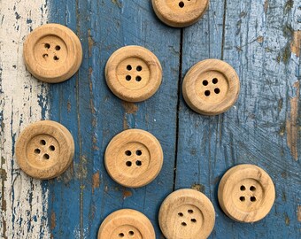 1970s Vintage Natural Wood Buttons Jacket, Dress, Skirt or Jewelry & Crafts