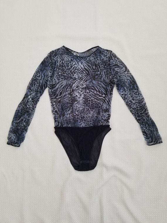 Sheer Bodysuit Animal Print Body Suit Blouse Top … - image 6