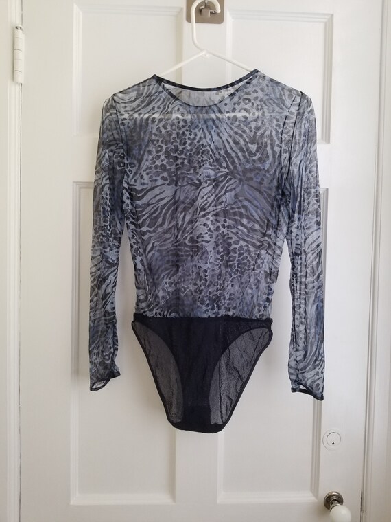 Sheer Bodysuit Animal Print Body Suit Blouse Top … - image 4