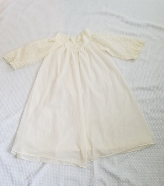 Vintage Sheer Nylon and Lace Peignoir Bath Robe N… - image 1