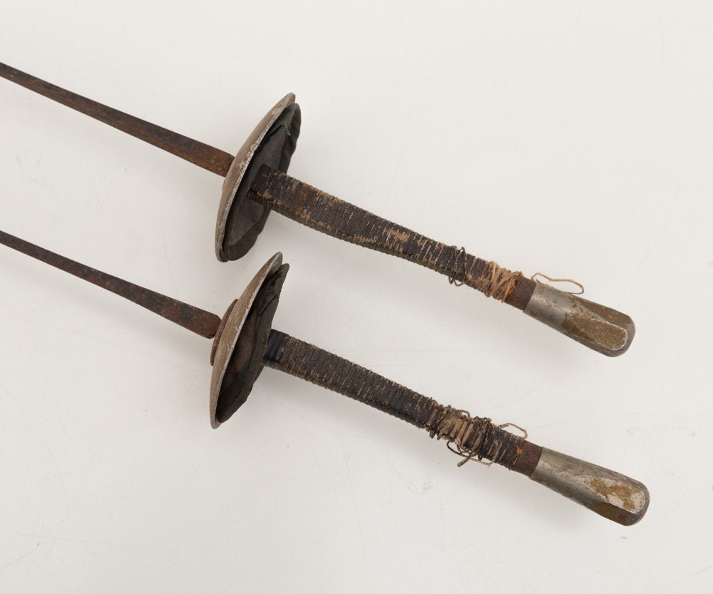 Vintage Fencing Gear Pair of Foils, Not Epee Sabres Swords - Etsy, image size:1000x833