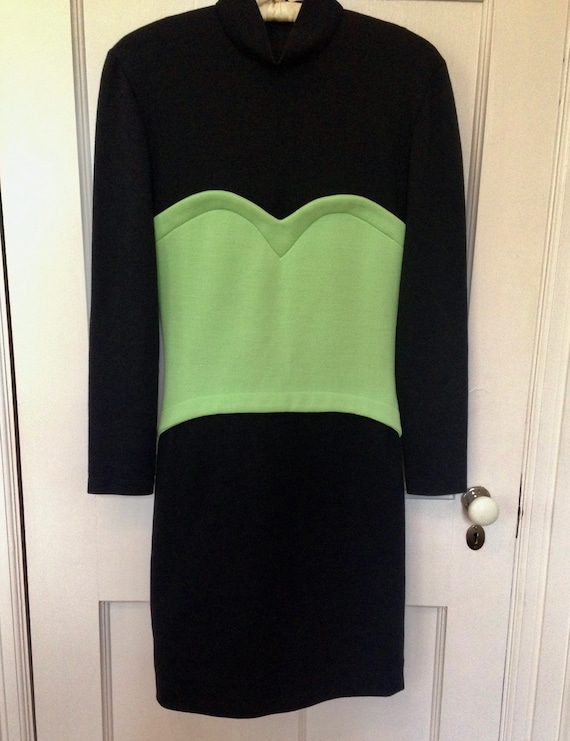 Patrick Kelly Sweetheart Bustier Black and Lime K… - image 7
