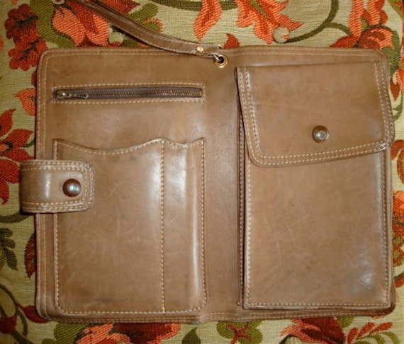 Italian Leather Clutch Bag, Wristlet Organizer vi… - image 2