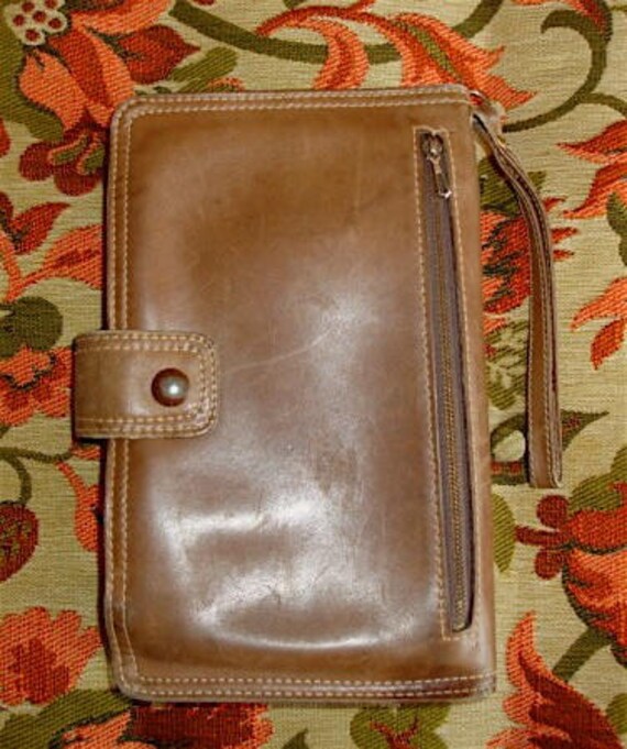 Italian Leather Clutch Bag, Wristlet Organizer vi… - image 4