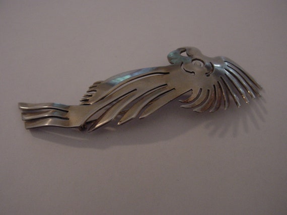 Sterling Silver Vintage Art Deco Cockatoo Bird Br… - image 3
