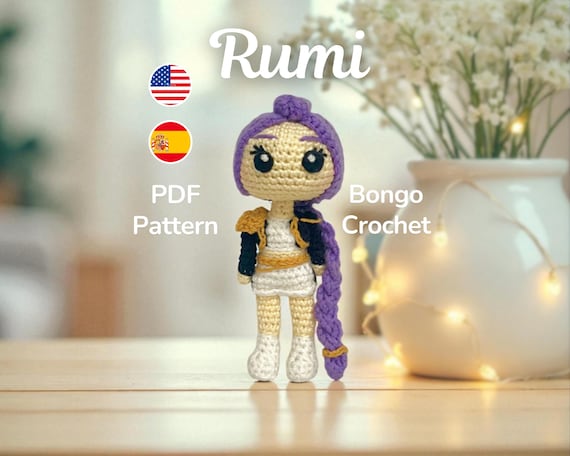 モコページ　あみぐるみ　ミモザ　ユーカリ　クローバー　ラベンダー Rumi かぎ針編みあみぐるみパターン – Kpop Demon Hunters PDF (英語