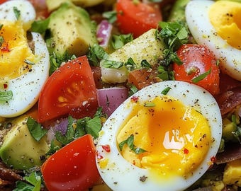 Insalata di uova e avocado per l'allenamento