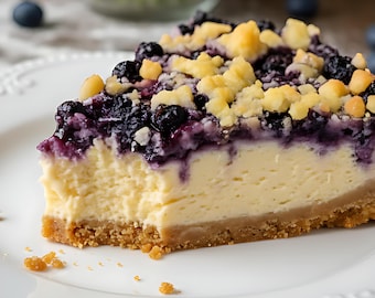 Wild Blueberry Cheesecake  Recipe PDF Instant Download