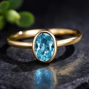 Natural Aquamarine Gemstone Ring* Simple Band Ring* Oval Shape Ring* 925 Sterling Silver Ring* Wonderful Ring*magnificent Ring* Gift Jewelry