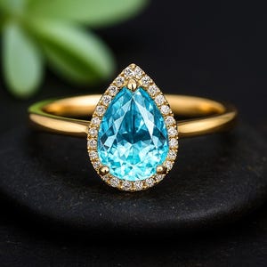 Aquamarine Ring, 925 Silver Ring, Handmade Ring, Women Ring, Gemstone Ring, Statement Ring, Pear Gemstone Ring, Genuine Real Blue Stone Ring